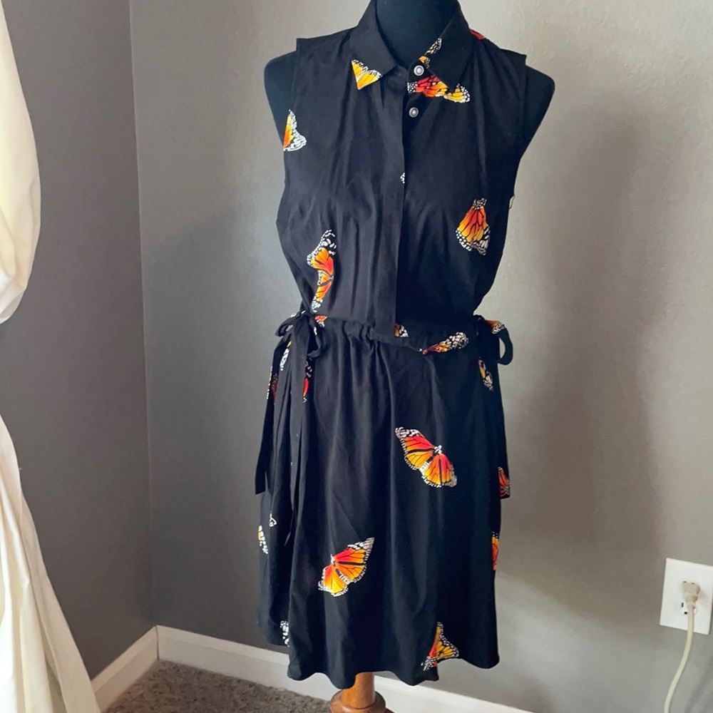 Monarch print dress